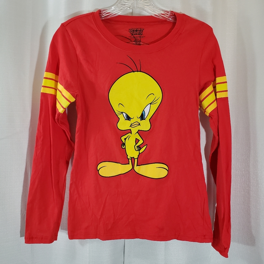 5/$15 Small Looney Toons Red Yellow Tweety Bird Long Sleeve Shirt